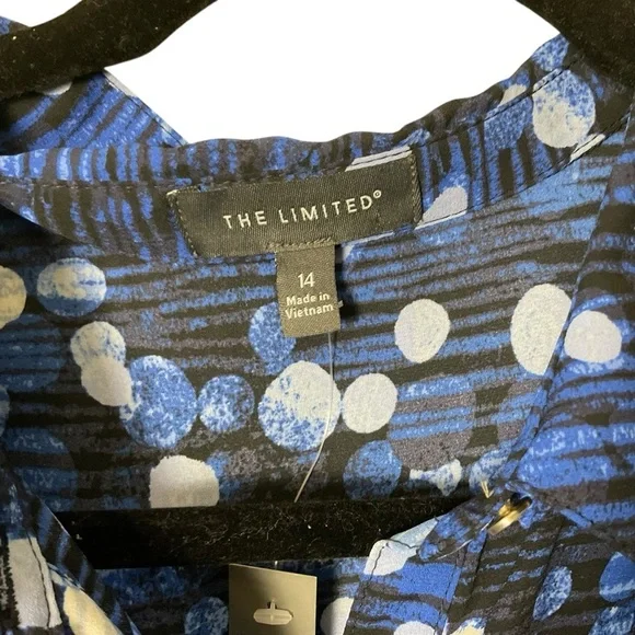 The Limited Blue Textured Dot Shirt Dress – Size 14 NWT - Picture 4 of 9